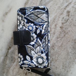 RFID Vera Bradley Snow Lotus Zip Around Wristlet Wallet